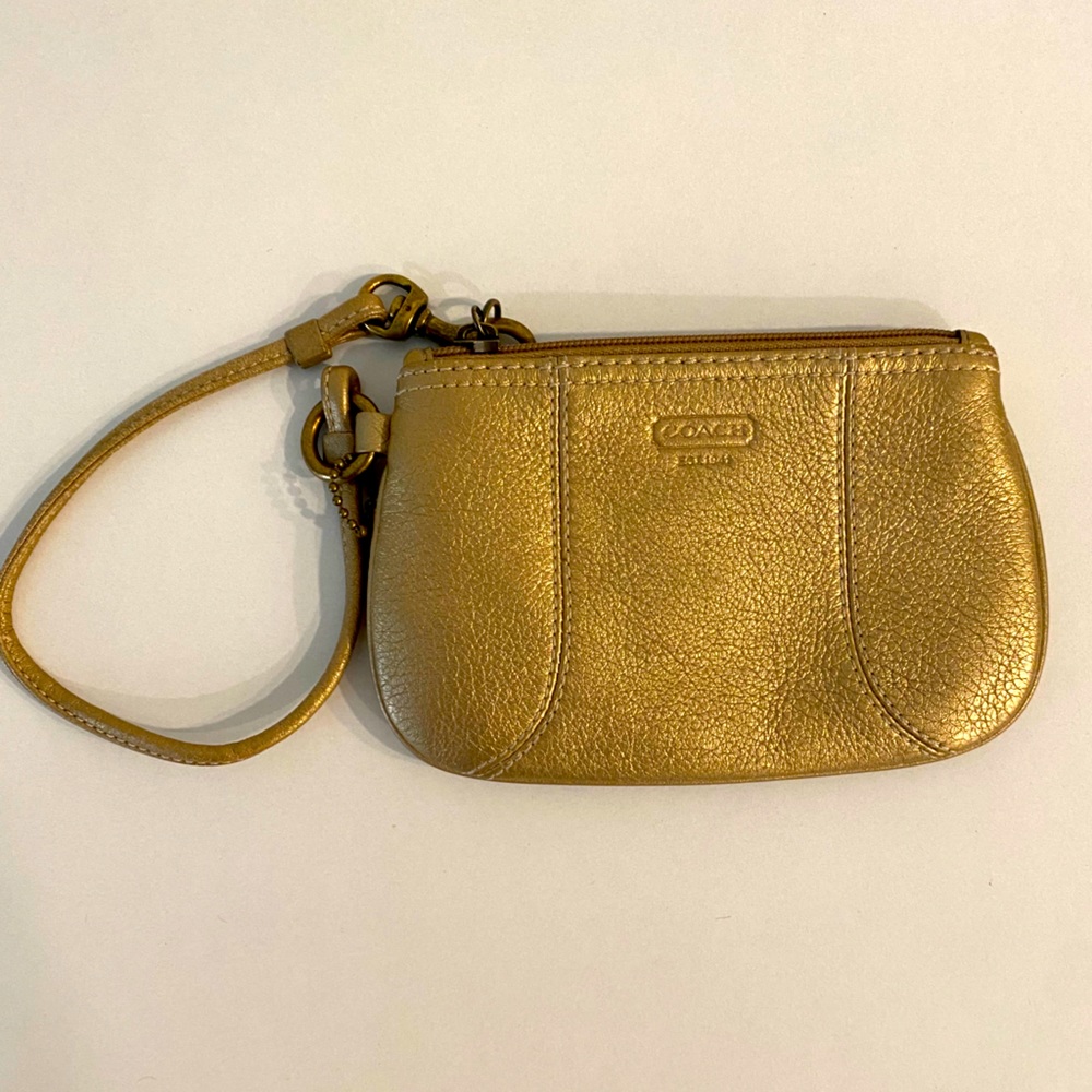 Coach Wristlet - Gold Leather